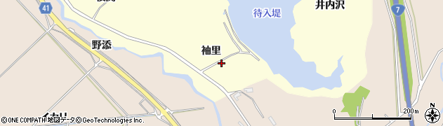 秋田県秋田市金足高岡（袖里）周辺の地図