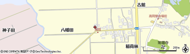 秋田県秋田市金足高岡（八幡田）周辺の地図