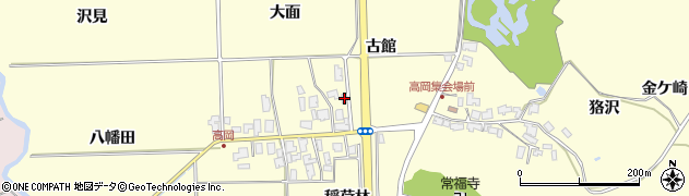 秋田県秋田市金足高岡（古館）周辺の地図