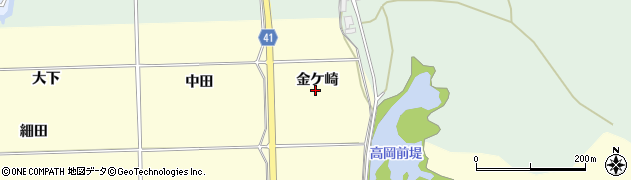 秋田県秋田市金足高岡金ケ崎周辺の地図