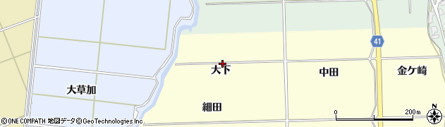 秋田県秋田市金足高岡（大下）周辺の地図