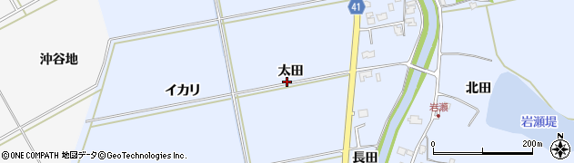 秋田県秋田市金足岩瀬（太田）周辺の地図