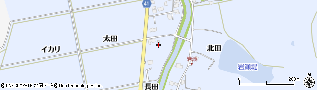 秋田県秋田市金足岩瀬（長田）周辺の地図