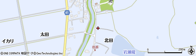 秋田県秋田市金足岩瀬（北田）周辺の地図