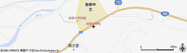 岩泉中学校周辺の地図