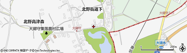 秋田県潟上市昭和大久保（北野街道下）周辺の地図