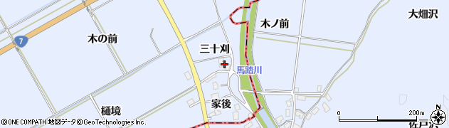 秋田県潟上市昭和八丁目（三十刈）周辺の地図