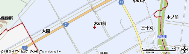 秋田県潟上市昭和八丁目木の前周辺の地図
