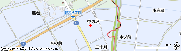 秋田県潟上市昭和八丁目中の坪周辺の地図