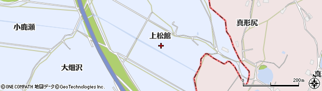 秋田県秋田市金足岩瀬上松館周辺の地図