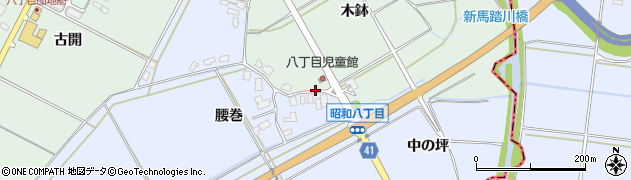 秋田県潟上市昭和乱橋木鉢周辺の地図