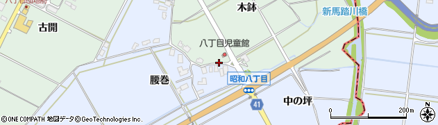 秋田県潟上市昭和乱橋（木鉢）周辺の地図