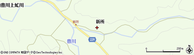 秋田県潟上市昭和豊川上虻川（新所）周辺の地図