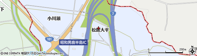 秋田県秋田市金足岩瀬松館大平周辺の地図
