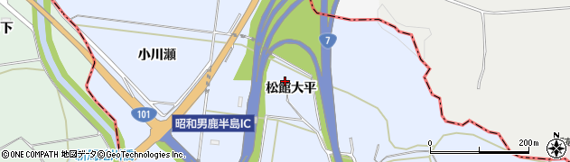 秋田県秋田市金足岩瀬（松館大平）周辺の地図