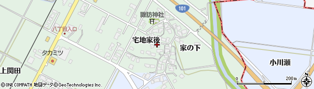 秋田県潟上市昭和乱橋（宅地家後）周辺の地図