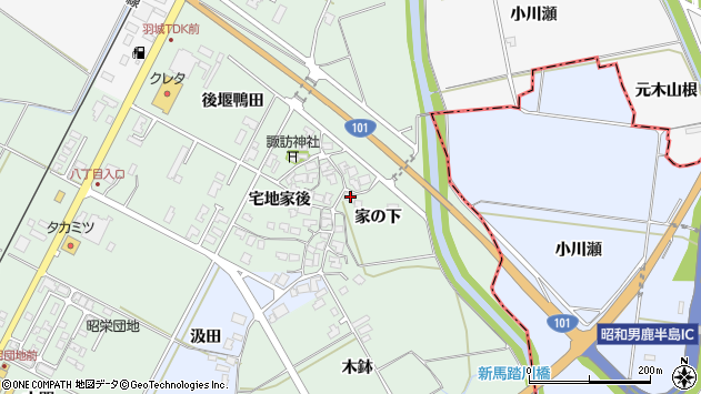 〒018-1402 秋田県潟上市昭和乱橋の地図