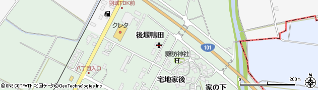 秋田県潟上市昭和乱橋（後堰鴨田）周辺の地図