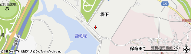 秋田県潟上市昭和豊川竜毛（堤下）周辺の地図