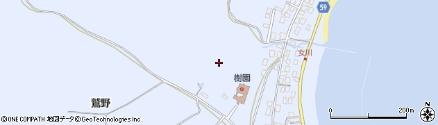 秋田県男鹿市船川港女川周辺の地図