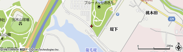 秋田県潟上市昭和豊川竜毛（古屋布）周辺の地図