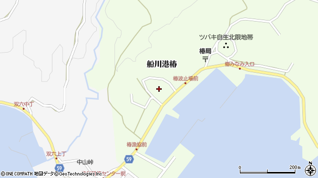 〒010-0532 秋田県男鹿市船川港椿の地図