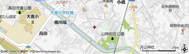 秋田県潟上市昭和大久保（山神）周辺の地図