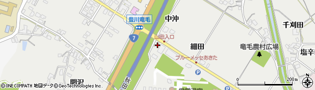 秋田県潟上市昭和豊川竜毛周辺の地図