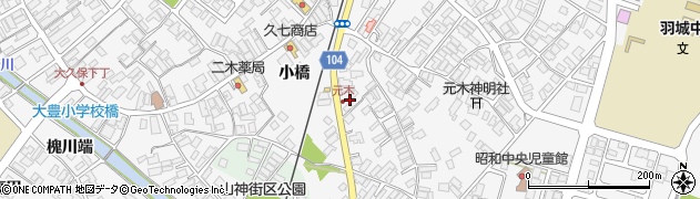 秋田県潟上市昭和大久保宮の前110周辺の地図