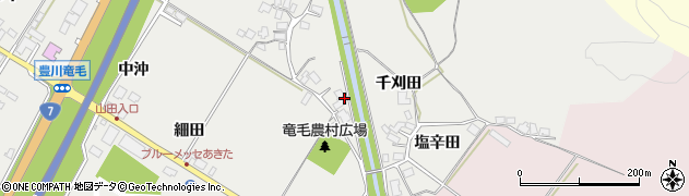秋田県潟上市昭和豊川竜毛八幡田周辺の地図