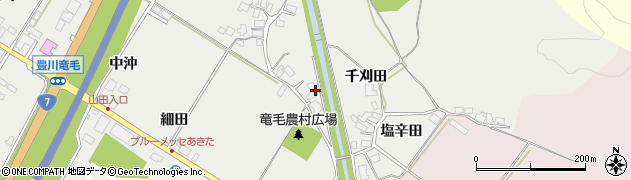 秋田県潟上市昭和豊川竜毛（八幡田）周辺の地図