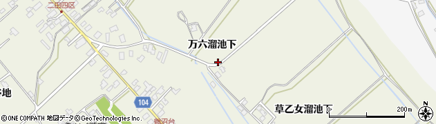 秋田県潟上市天王（万六溜池下）周辺の地図