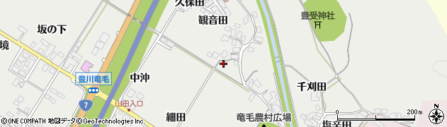 秋田県潟上市昭和豊川竜毛観音田3周辺の地図