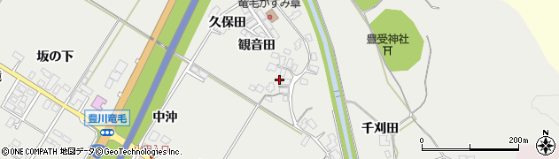 秋田県潟上市昭和豊川竜毛観音田13周辺の地図
