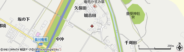 秋田県潟上市昭和豊川竜毛観音田7周辺の地図