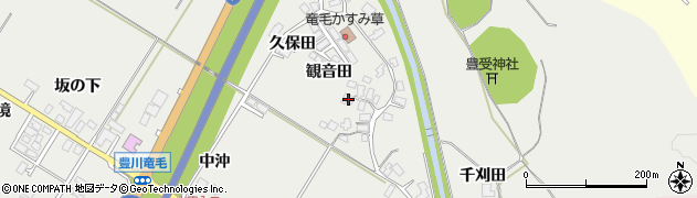 秋田県潟上市昭和豊川竜毛観音田14周辺の地図
