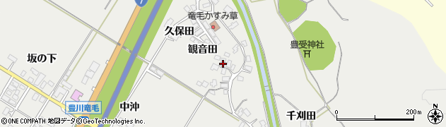 秋田県潟上市昭和豊川竜毛観音田17周辺の地図
