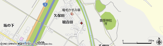 秋田県潟上市昭和豊川竜毛観音田34周辺の地図
