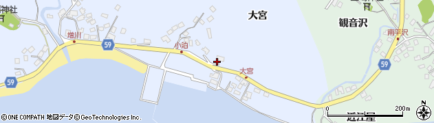 秋田県男鹿市船川港増川（大宮）周辺の地図