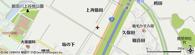秋田県潟上市昭和豊川竜毛（上斉藤田）周辺の地図