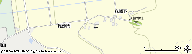秋田県潟上市昭和豊川山田（毘沙門）周辺の地図