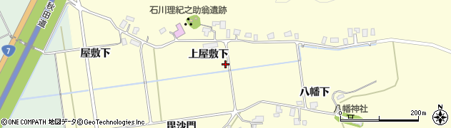 秋田県潟上市昭和豊川山田（上屋敷下）周辺の地図
