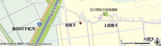秋田県潟上市昭和豊川山田屋敷下周辺の地図
