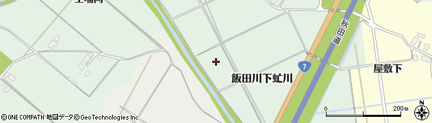 秋田県潟上市飯田川下虻川（中屋敷）周辺の地図
