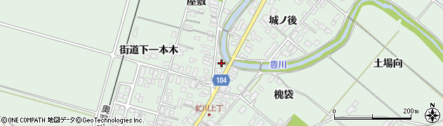 秋田県潟上市飯田川下虻川屋敷161周辺の地図
