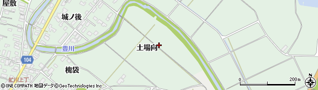 秋田県潟上市飯田川下虻川土場向周辺の地図