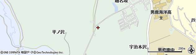 秋田県男鹿市船川港南平沢林台96周辺の地図