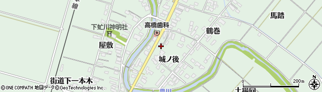 秋田県潟上市飯田川下虻川屋敷126周辺の地図