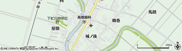 秋田県潟上市飯田川下虻川屋敷124周辺の地図
