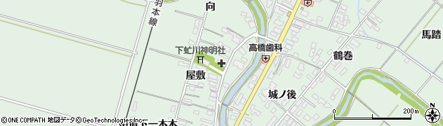 秋田県潟上市飯田川下虻川屋敷3周辺の地図
